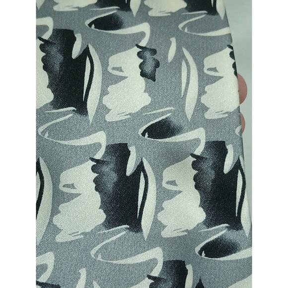 Diamante Couture Collection 100% Silk Handmade Gray Abstract Print Tie - Picture 1 of 7